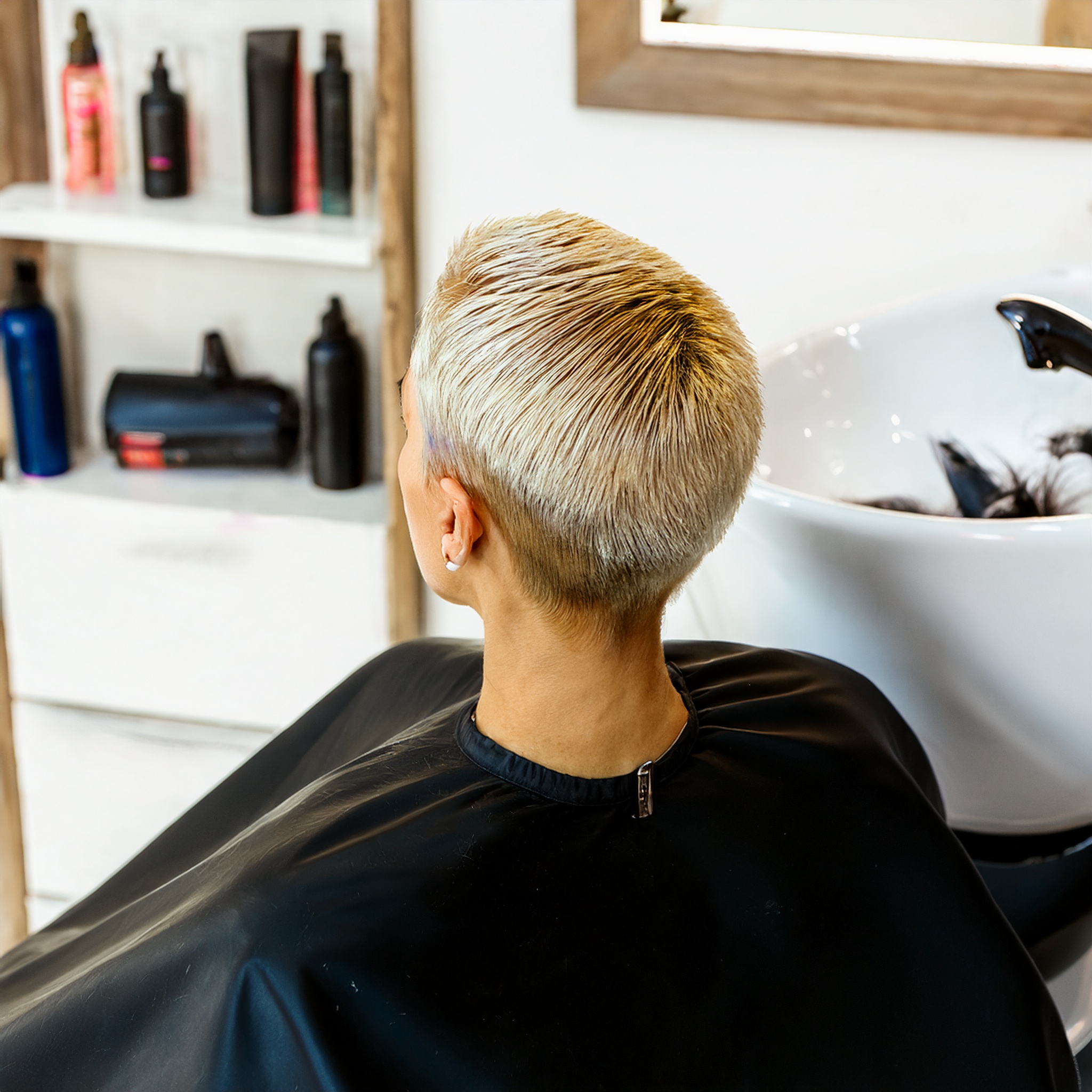 Innovativer Haarstylingprozess in einem zeitgemäßen Salon